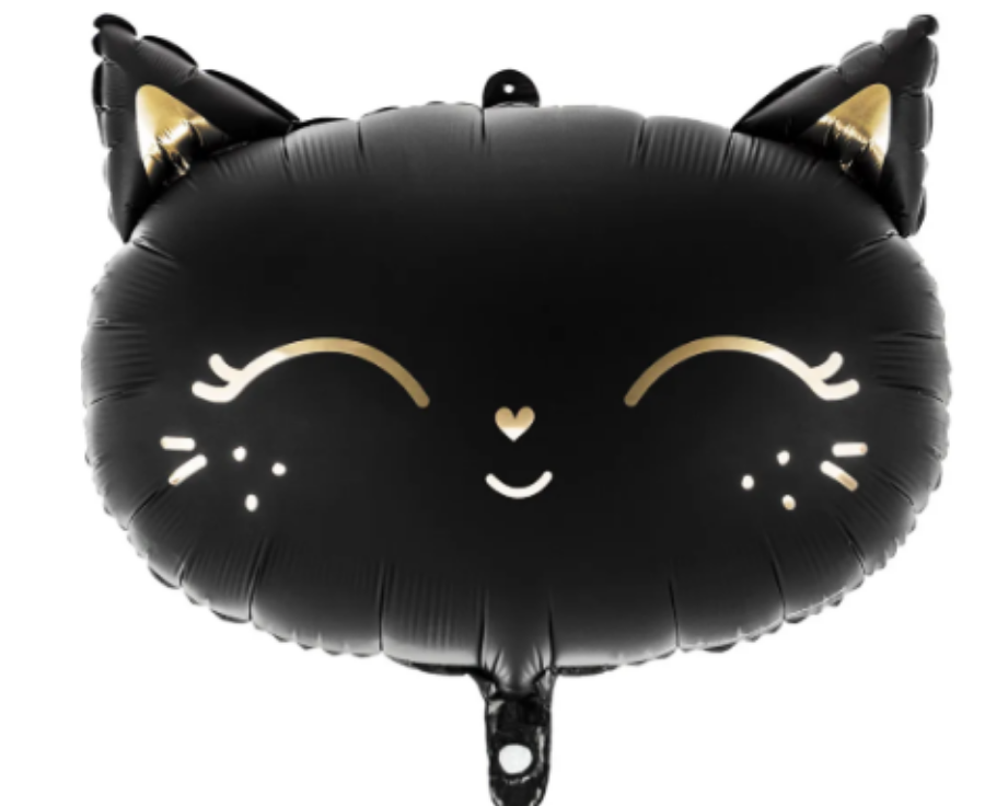 Kat folieballon - Sort