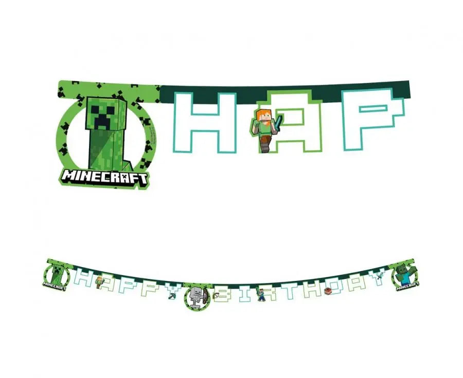 Minecraft - Guirlande Happy Birthday Buldrebasse