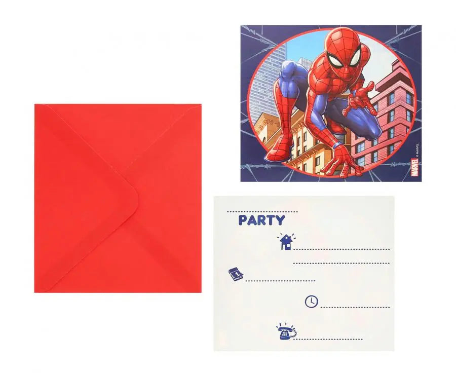 Spiderman - Invitationer 6 styk Buldrebasse