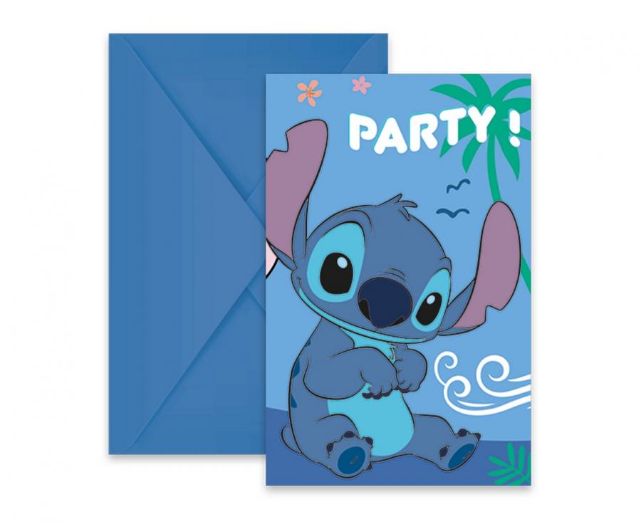 Lilo & Stitch - Invitationer med konvolutter 6 stk Buldrebasse