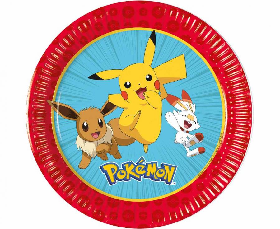 Pokémon - Paptallerkener 8 stk (23 cm) Buldrebasse