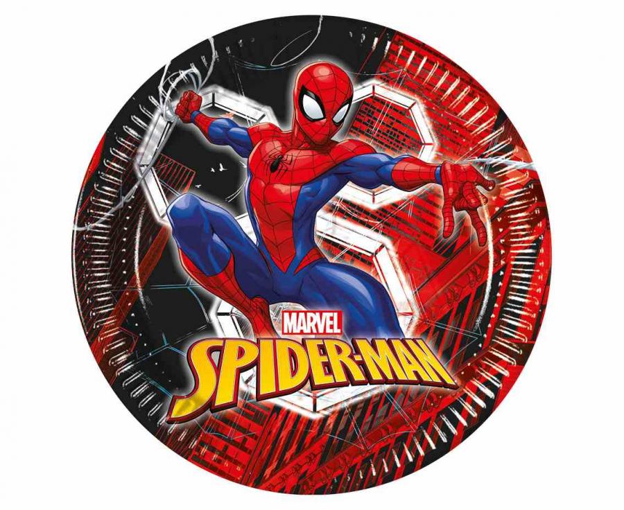 Spider-Man - Paptallerkener 8 stk (23 cm) Buldrebasse
