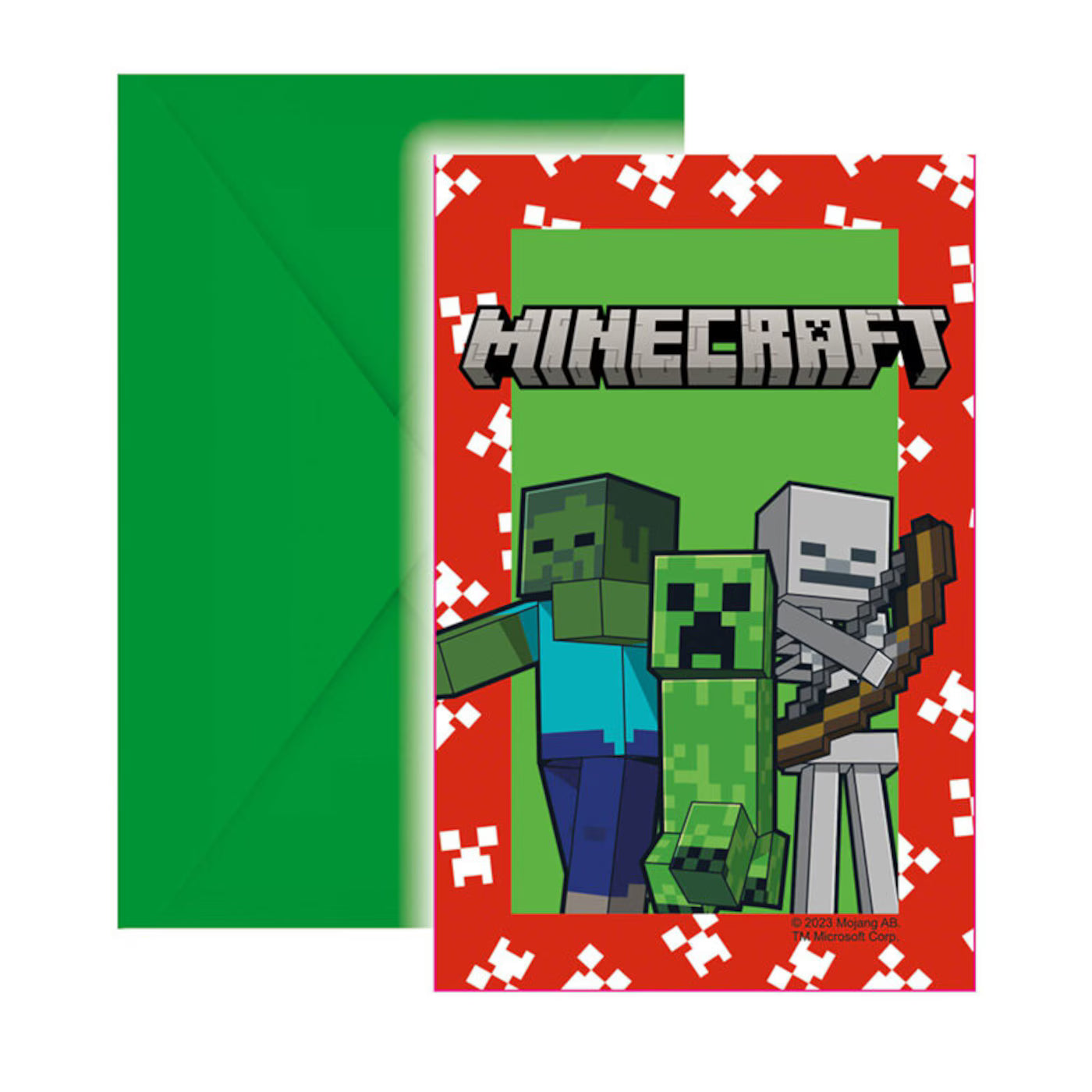 Minecraft Invitationskort – 6 stk.